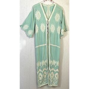 Pinkblush Mint Green Embroidered Robe